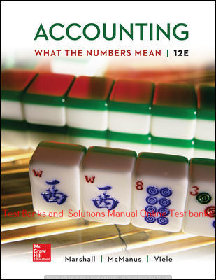 Read more about the article Accounting: What the Numbers Mean 12th Edition By David Marshall and Wayne Mc Manus and Daniel Viele © 2020 Solution Manual