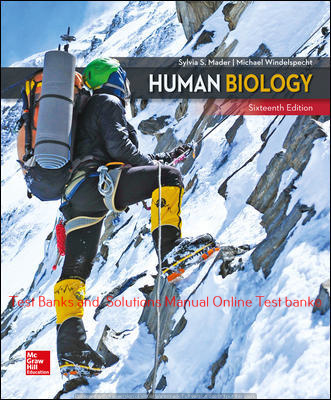 Read more about the article Human Biology 16th Edition By Sylvia Mader and Michael Windelspecht © 2020 Test bank and  Solutions Manual