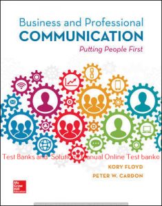 Read more about the article Business and Professional Communication 1st Edition By Kory Floyd and Peter Cardon © 2020 Test Bank and  Solutions Manual