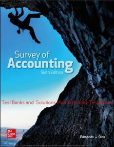 Read more about the article Survey of Accounting 6th Edition By Thomas Edmonds and Christopher Edmonds and Philip Olds and Frances McNair and Bor-Yi Tsay ©2021 Test bank and  Solutions Manual