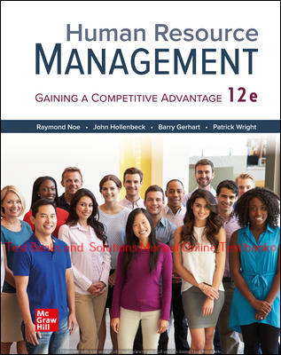 Read more about the article Human Resource Management 12th Edition By Raymond Noe and John Hollenbeck and Barry Gerhart and Patrick Wright ©2021 Test bank and  Solutions Manual
