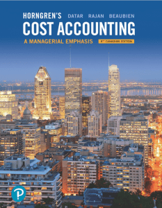 Read more about the article Horngren’s Cost Accounting A Managerial Emphasis, Eighth Canadian Edition , Srikant Datar TEST BANK and Solution manual
