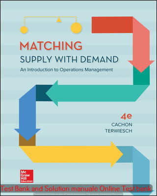 Read more about the article Matching Supply with Demand: An Introduction to Operations Management , 4th Edition By Gerard Cachon and Christian Terwiesch , Test bank and Solution manual